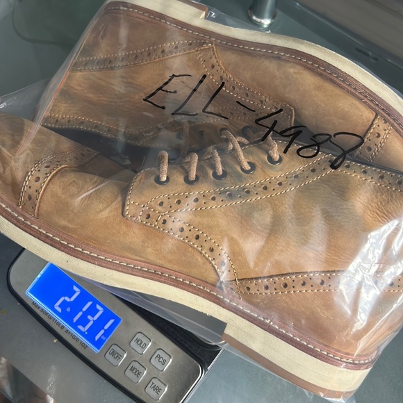 FRYE JOEL BROGUE CHUKKA BOOT MENS SIZE 12 ANKLE NUTMEG TAN BROWN LEATHER BOOT - Picture 12 of 12